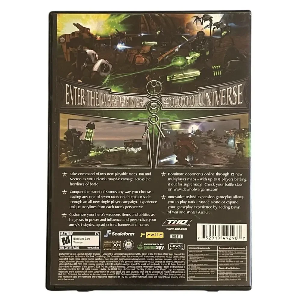 Warhammer 40,000: Dawn of War Dark Crusade DVD ROM VERY GOOD No Manual